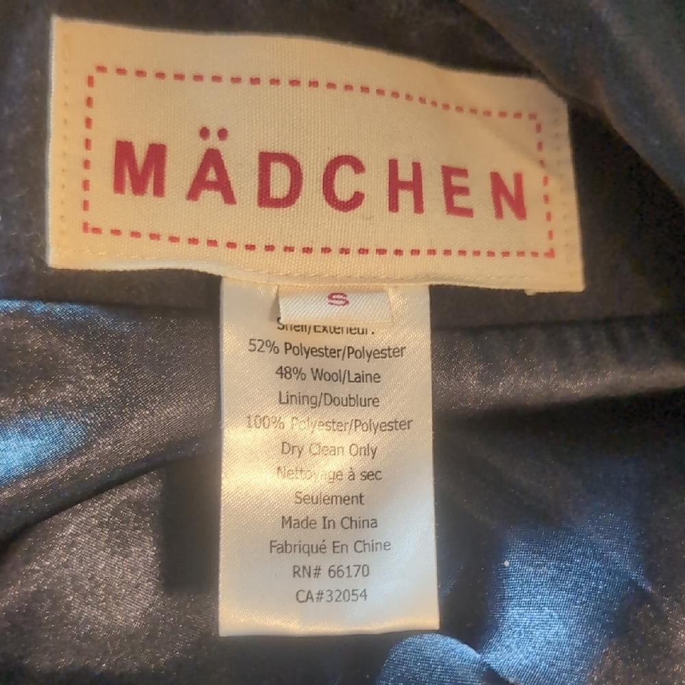 Madchen Navy/Red Plaid Wool Utility Jacket S Taylor Swift Zoey Deschanel - Picture 10 of 10